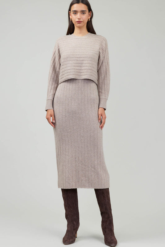 Linnie Ribbed Sweater Midi Dress Set