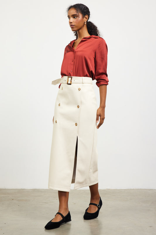 Rosie Faux Leather Midi Skirt