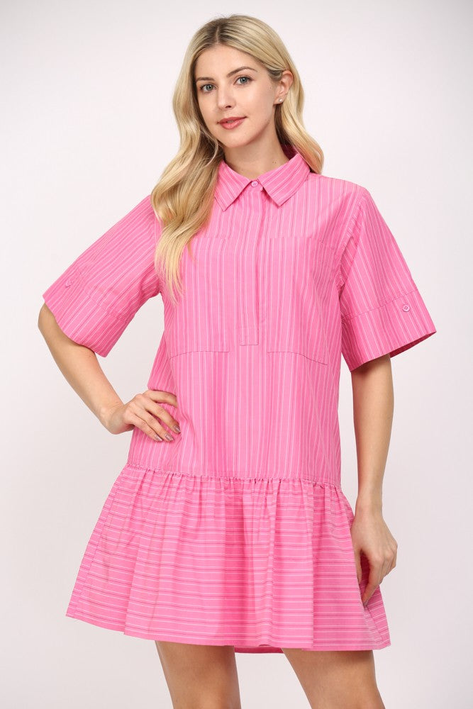 Alexis Poplin Cuff Sleeve Dress