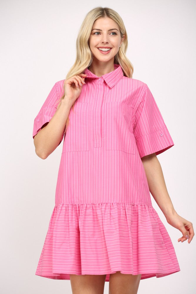 Alexis Poplin Cuff Sleeve Dress