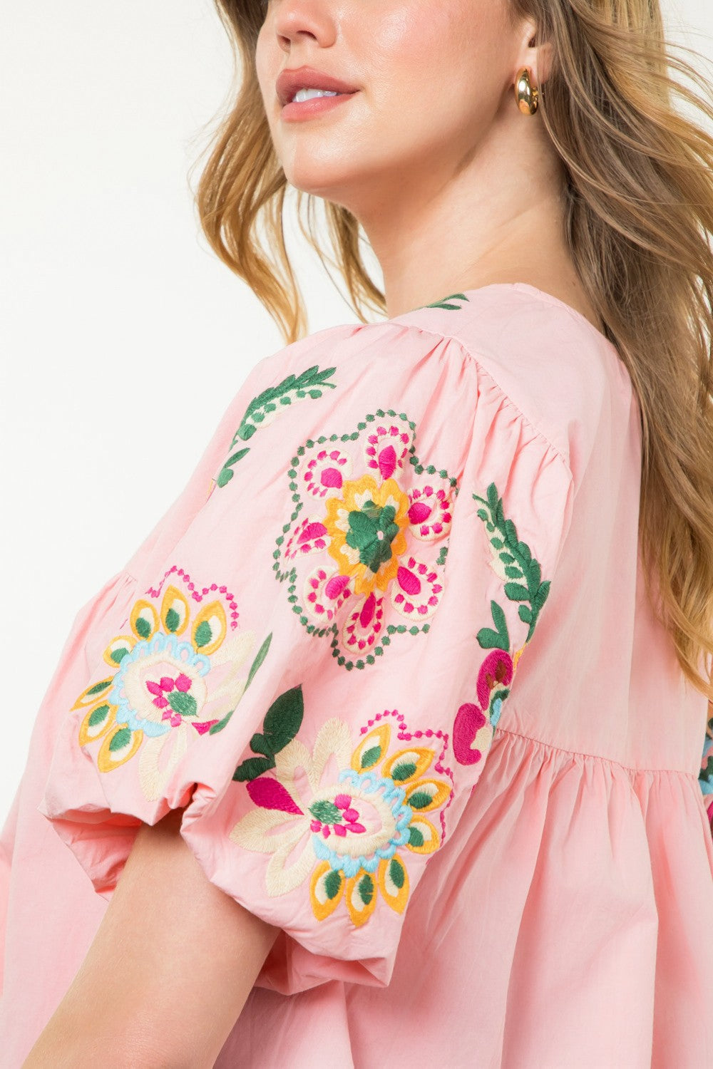 Parker Embroidered Puff Sleeve Top