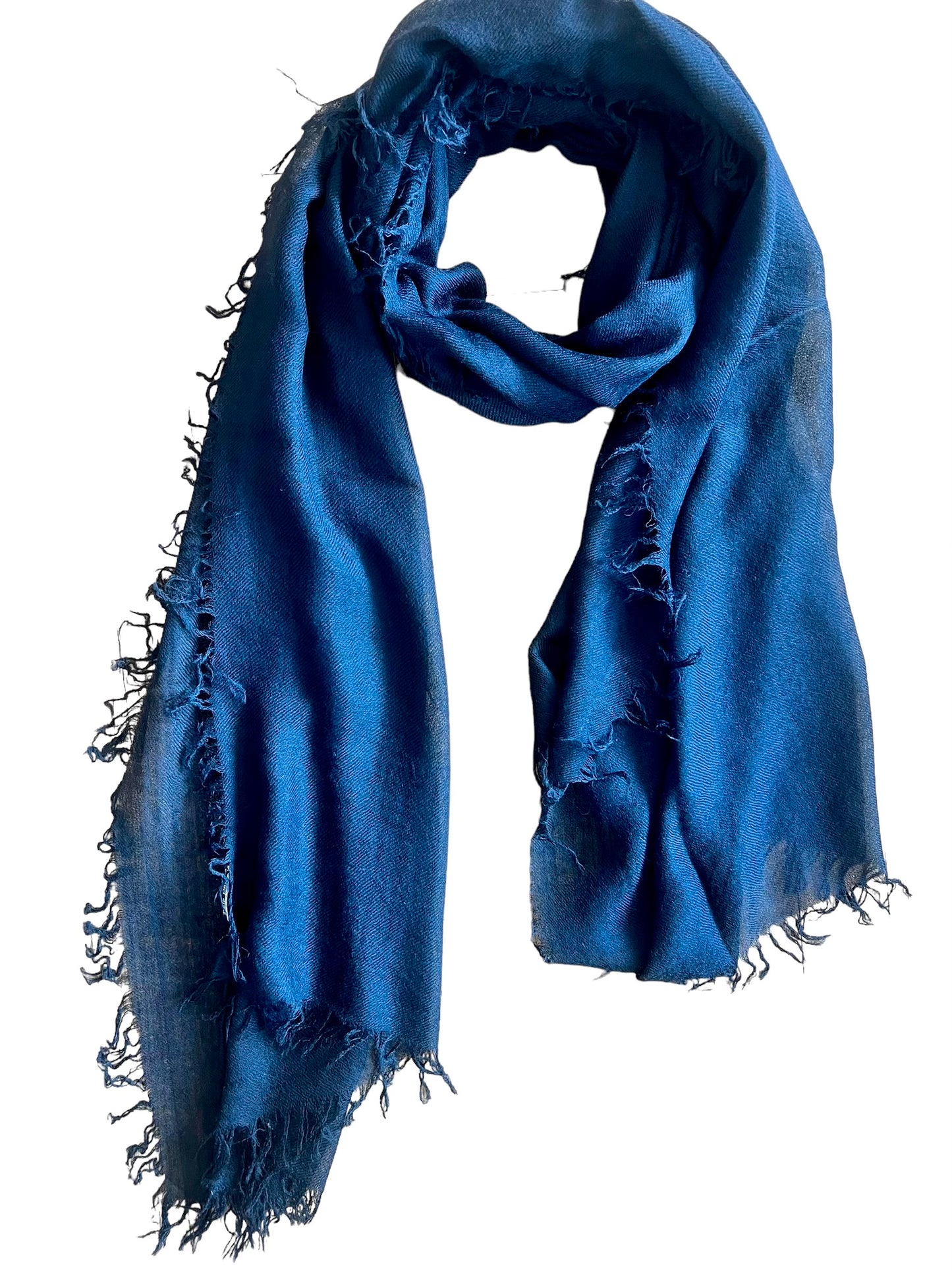 Blue Pacific Cashmere Bliss with Tassels Scarf