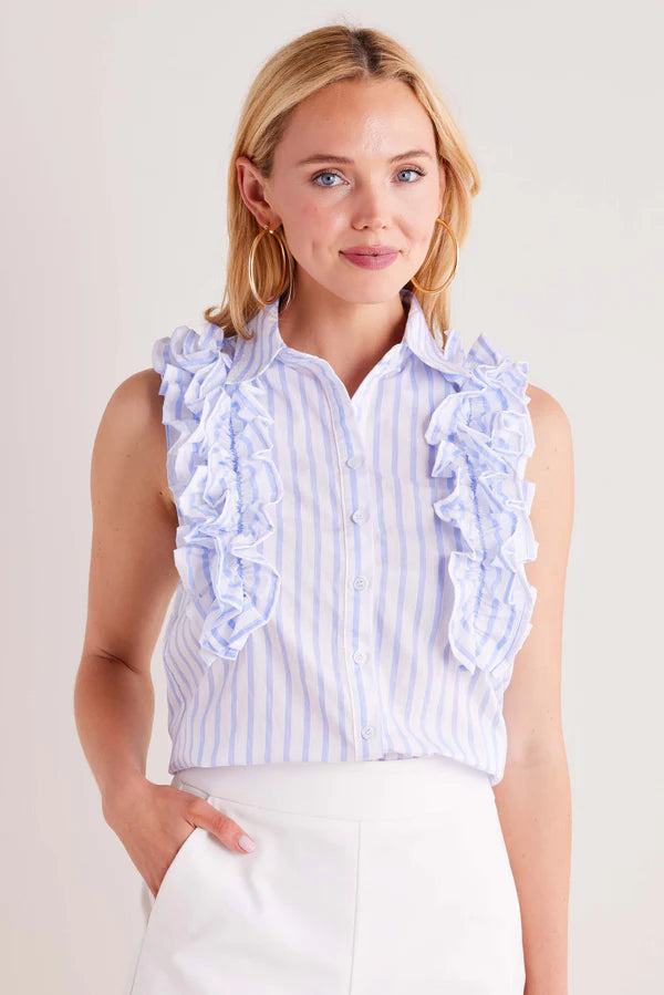 Bates Ruffled Button Down Top