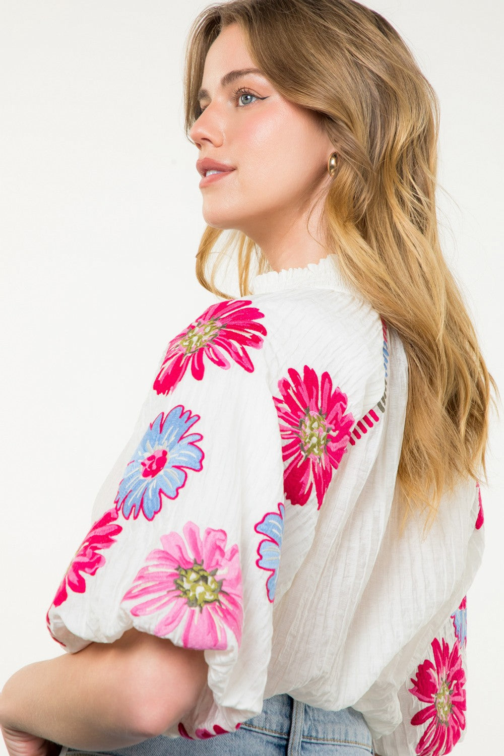 Elizabeth Textured Embroidered Top