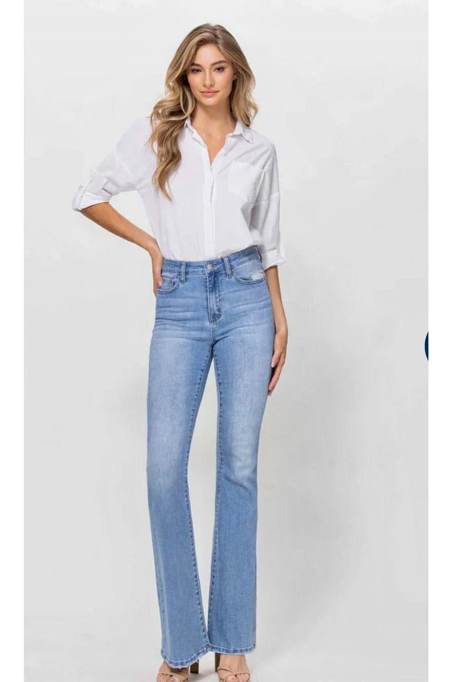 Just Fine High Rise Flare Jeans
