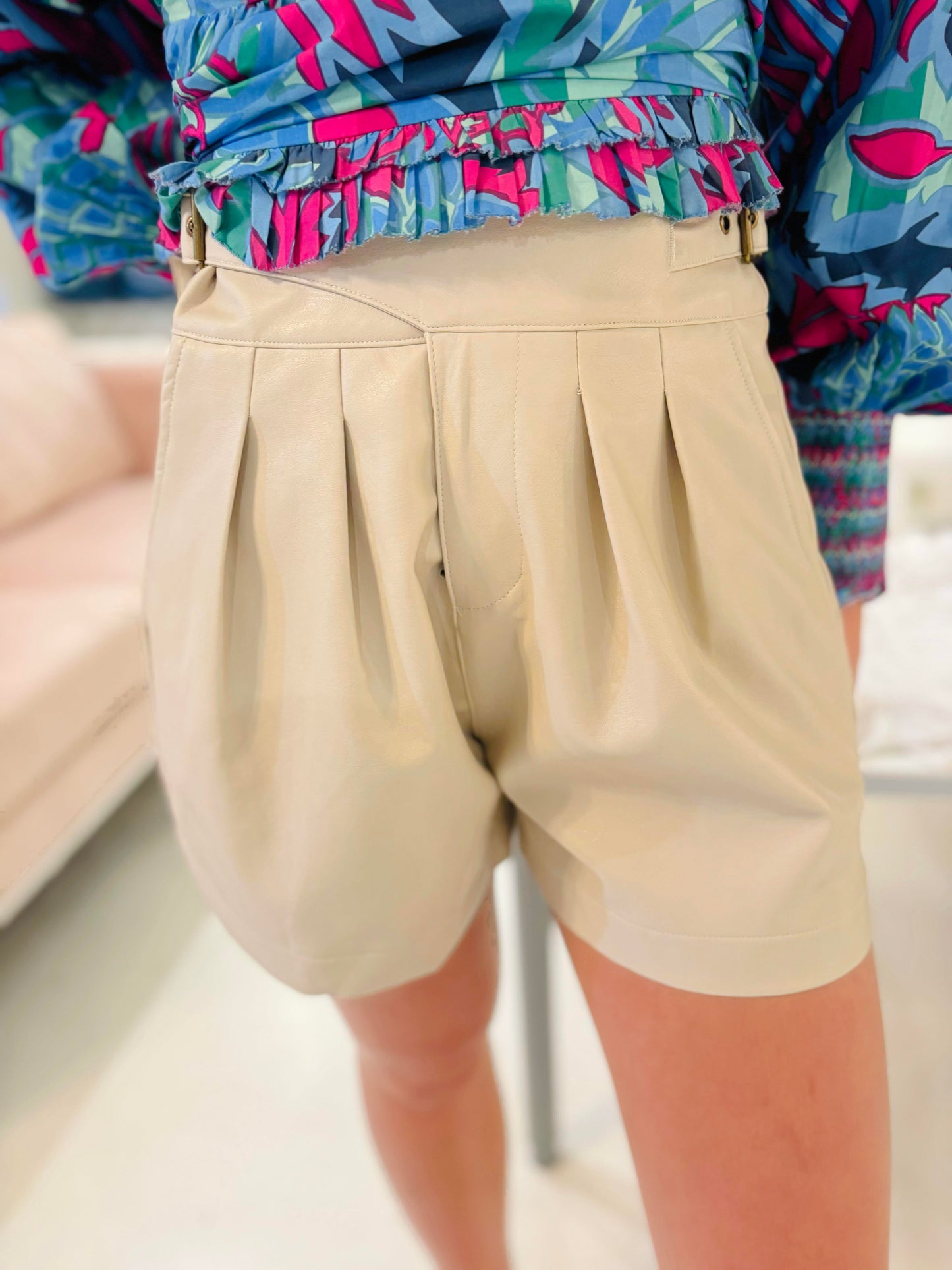 Lucy Cross-Over Shorts in Khaki