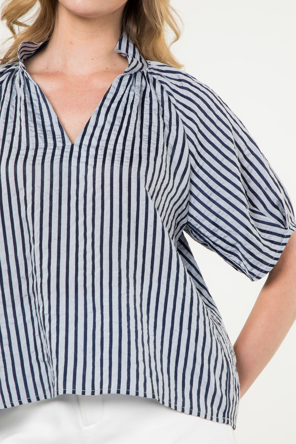 April Puff Sleeve Striped Top