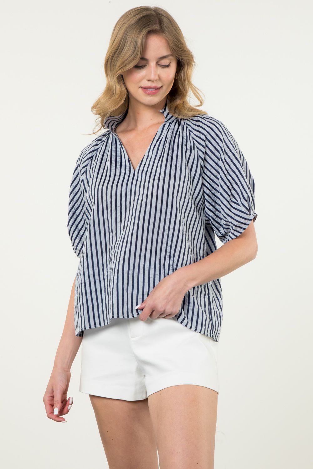 April Puff Sleeve Striped Top